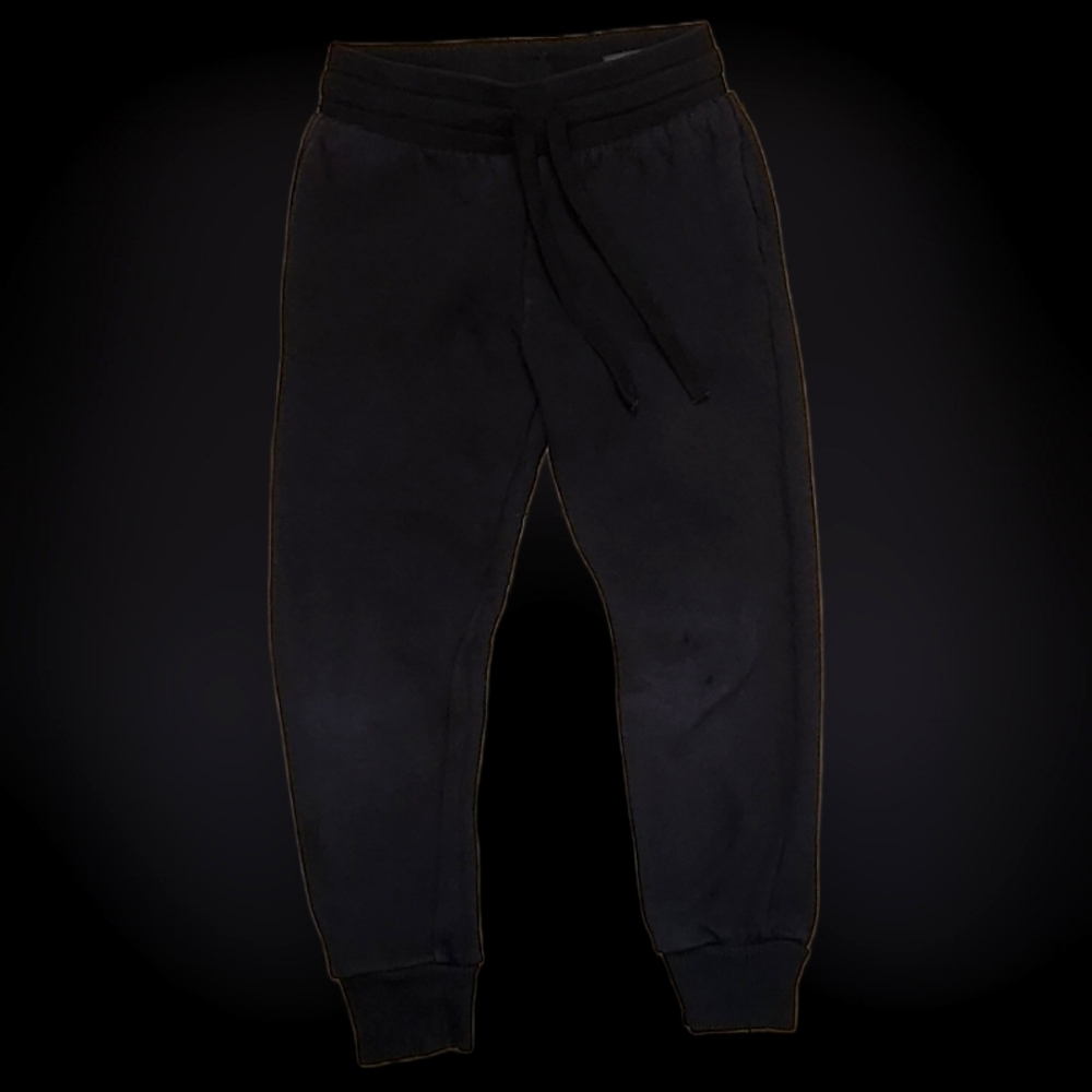 #K43 H+M Boys Black Sweatpants with 2 Front Side Pockets & Drawstring Waistband